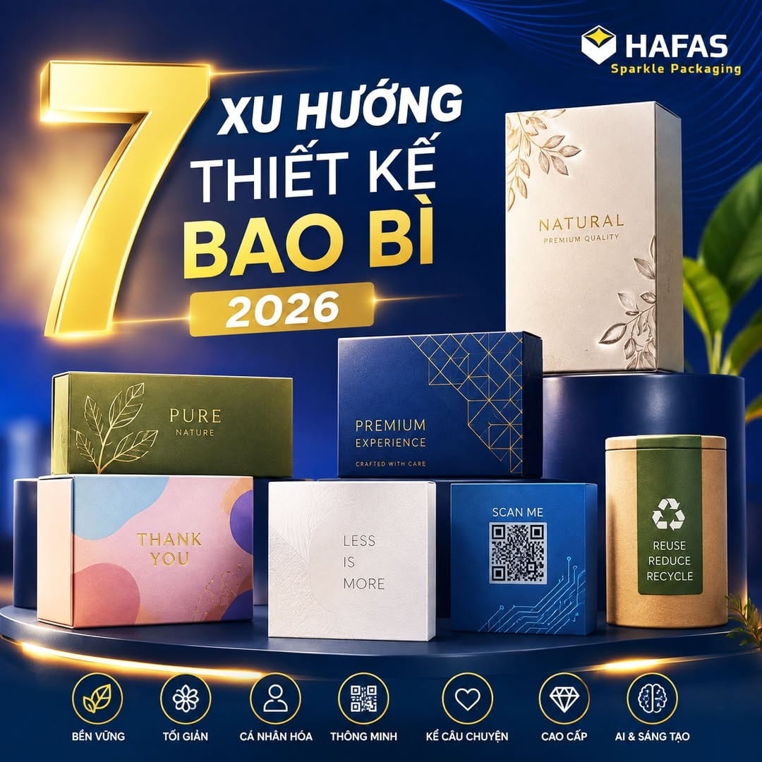 Mẫu hộp giấy theo 7 xu hướng thiết kế bao bì 2026